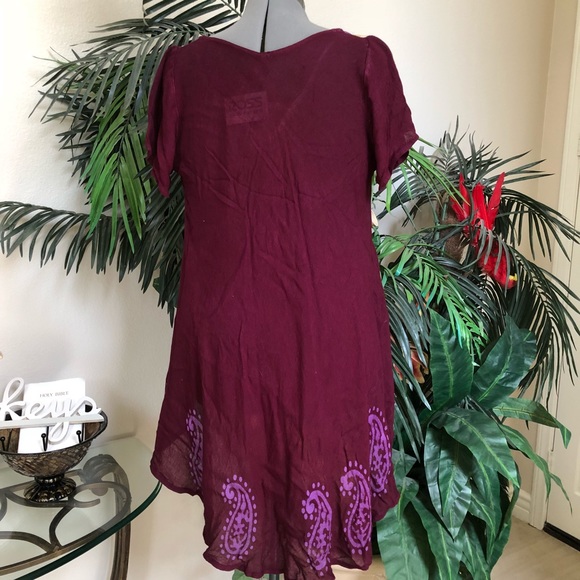 Deep Burgundy Pink with Lavender Blouse - Picture 2 of 4